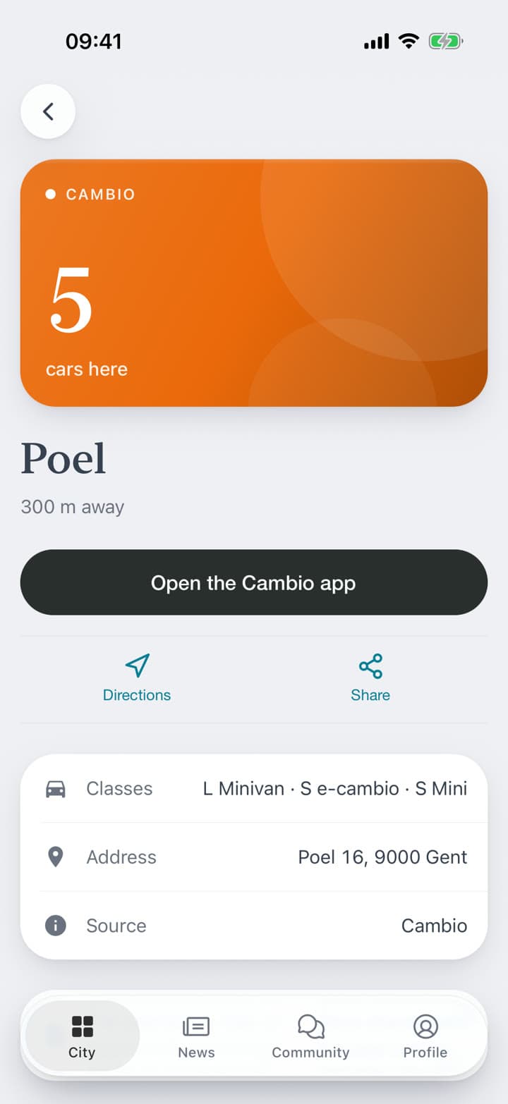 Vaše kola a auta na mapě města