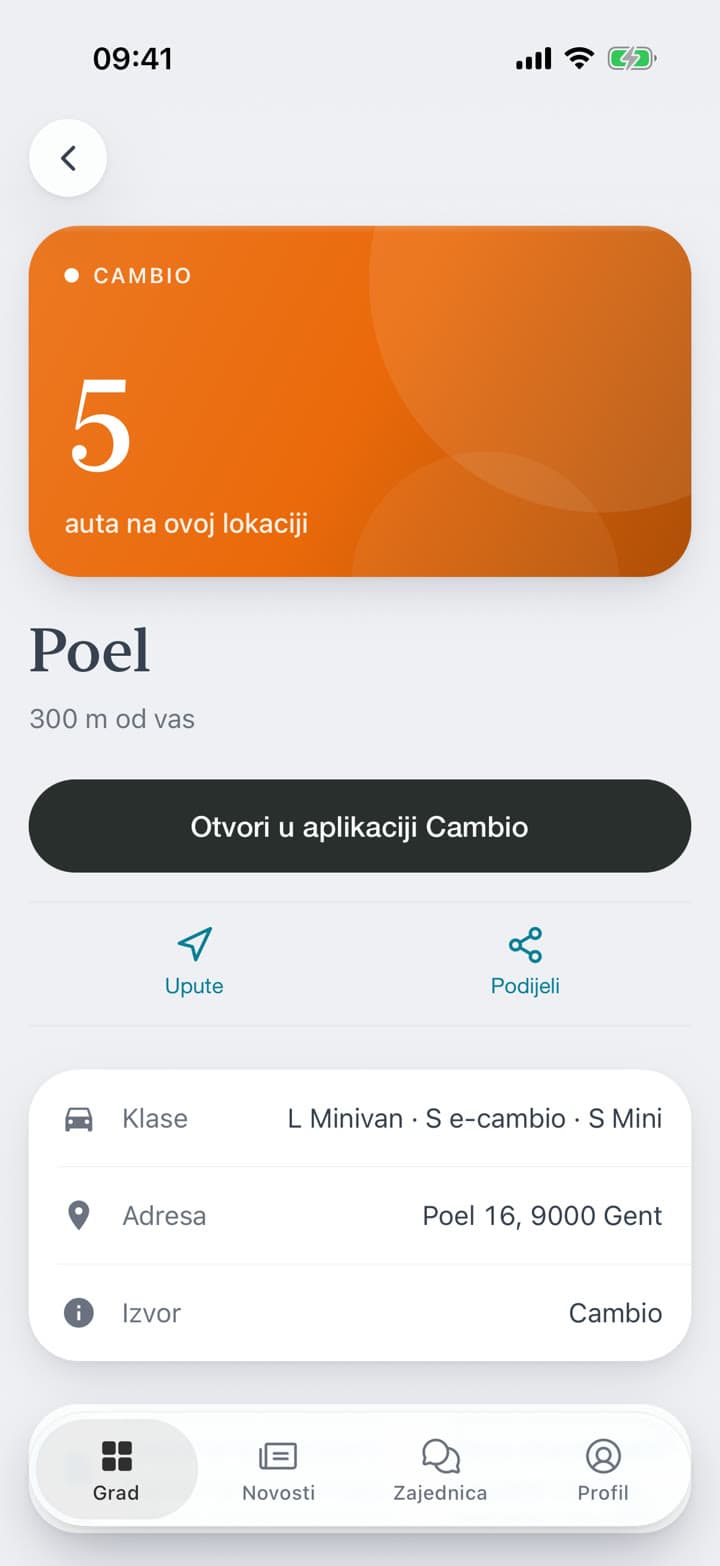 Vaši bicikli i automobili na karti grada