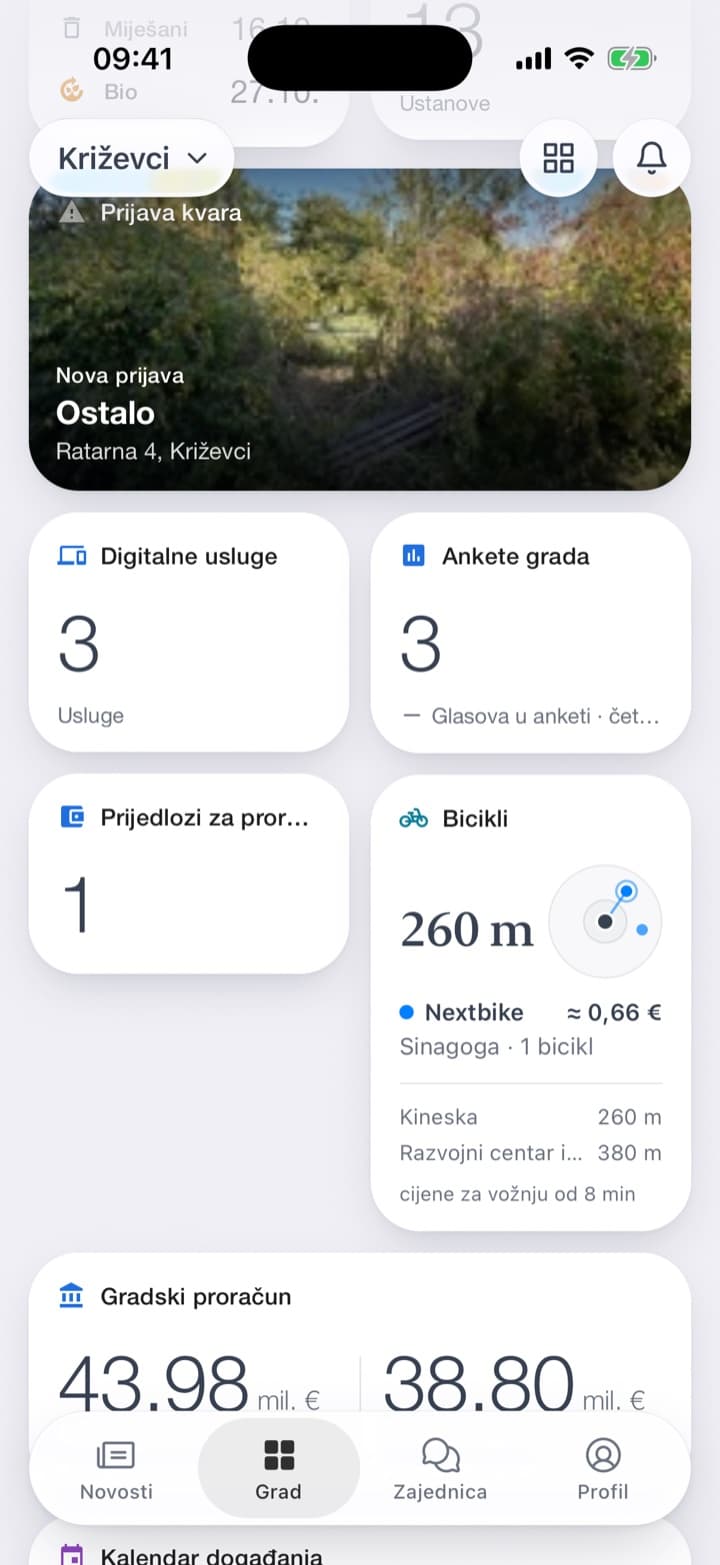 Obje usluge na početnom zaslonu. Anketa: odaberite jedan odgovor i glasajte. Rezultati: pitanje i udio glasova za svaki odgovor.